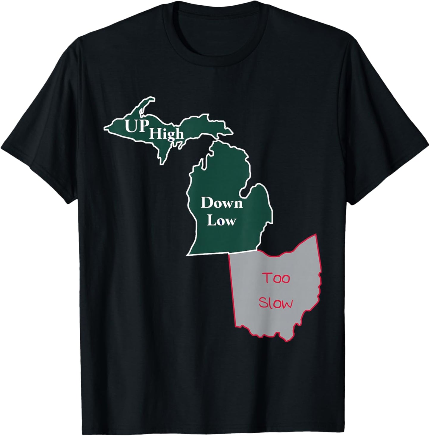 UP High Down Low Too Slow Michigan State vs Ohio T-Shirt - T-Shirt | Black