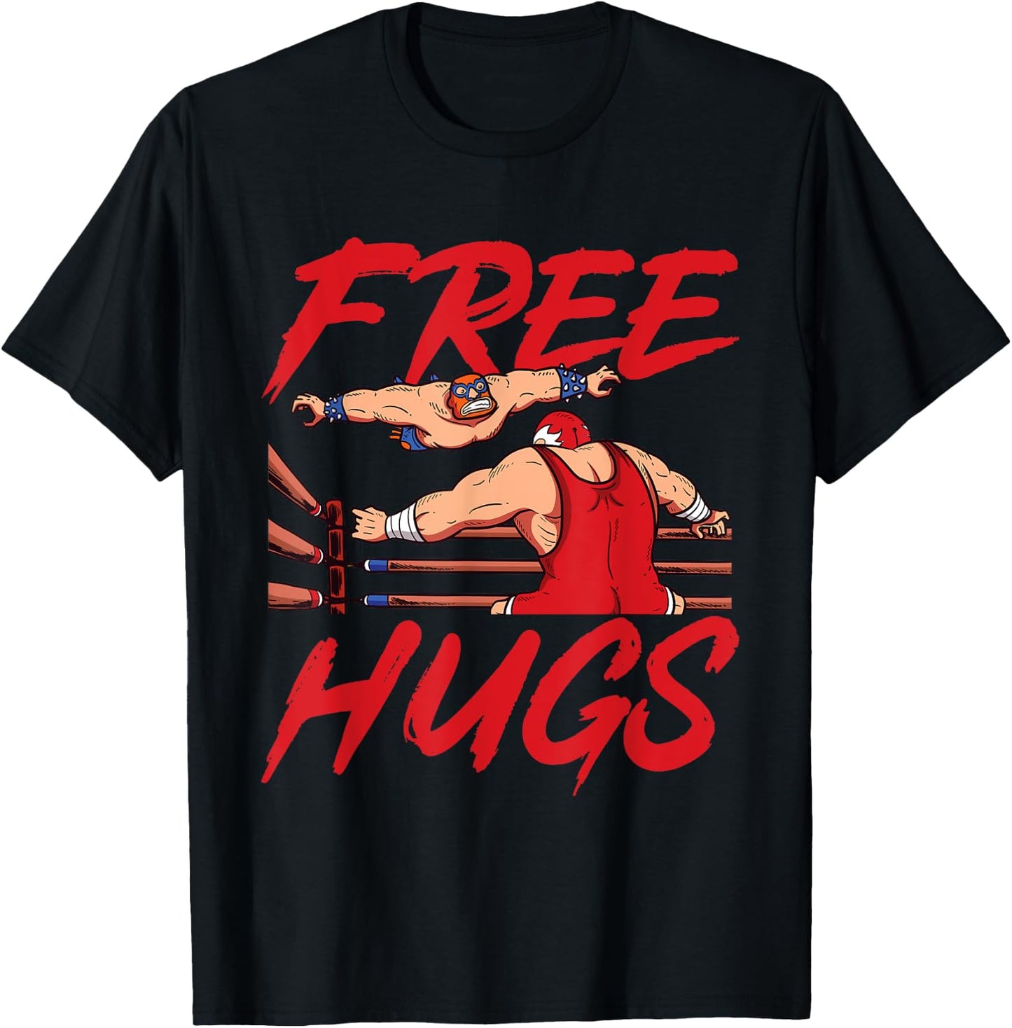 Wrestling Wrestler - Free Hugs T-Shirt - T-Shirt | Black
