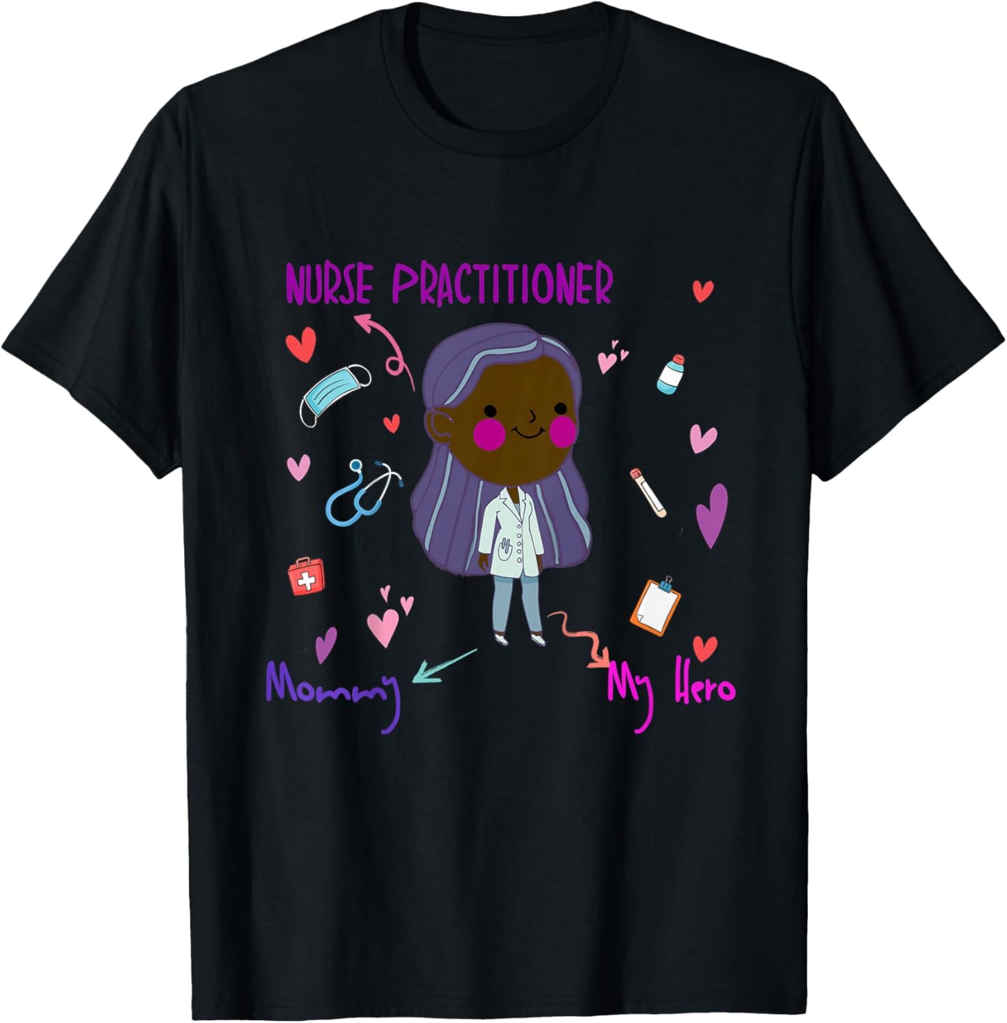 Kids My Mommy is a Nurse Practitioner shirt for boys, girls, kids T-Shirt - T-Shirt | Black