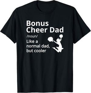 Bonus Cheer Dad Definition Cheerleader T-Shirt - T-Shirt | Black
