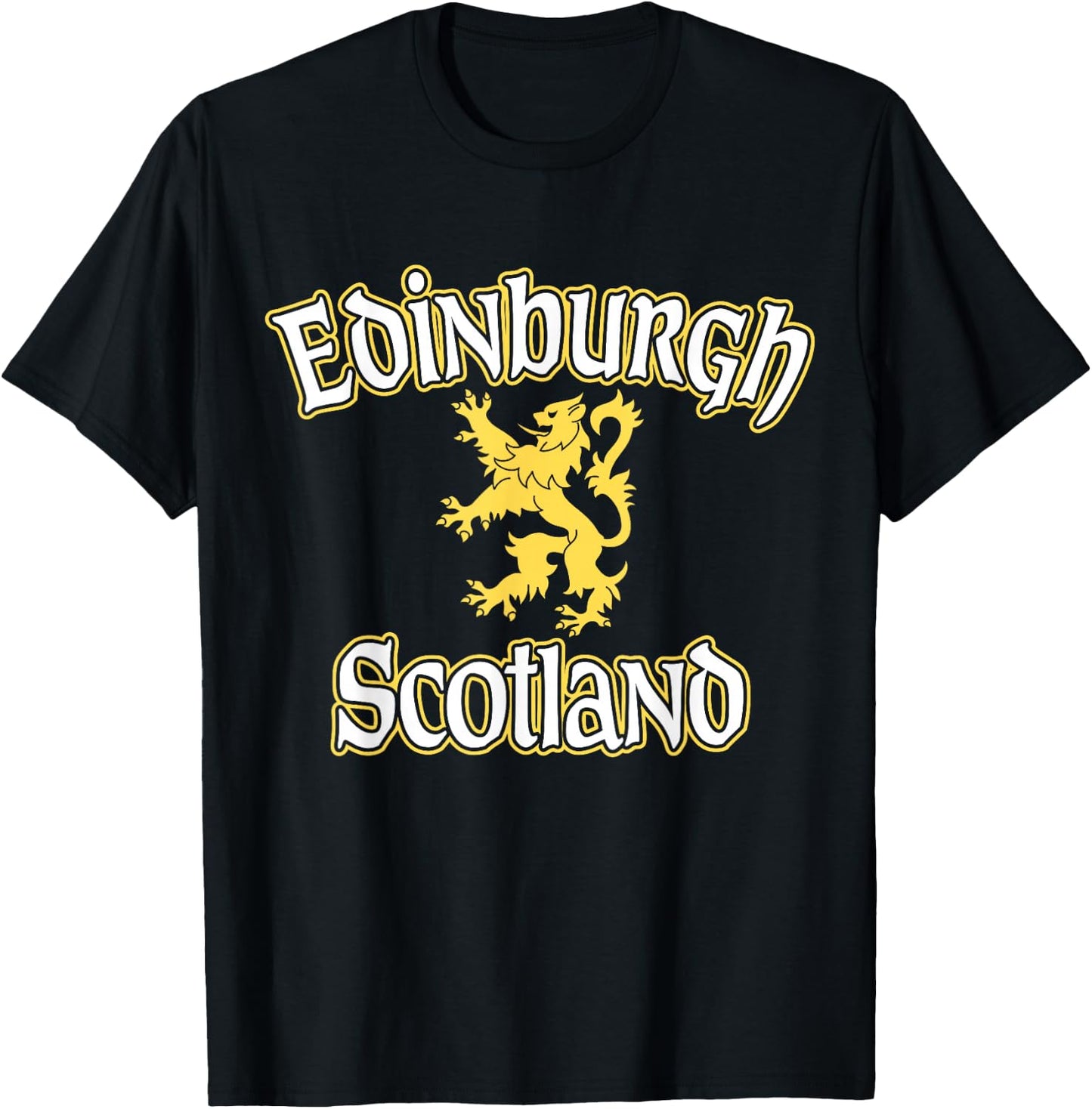 Edinburgh Scotland Rampant Lion T-Shirt - T-Shirt | Black
