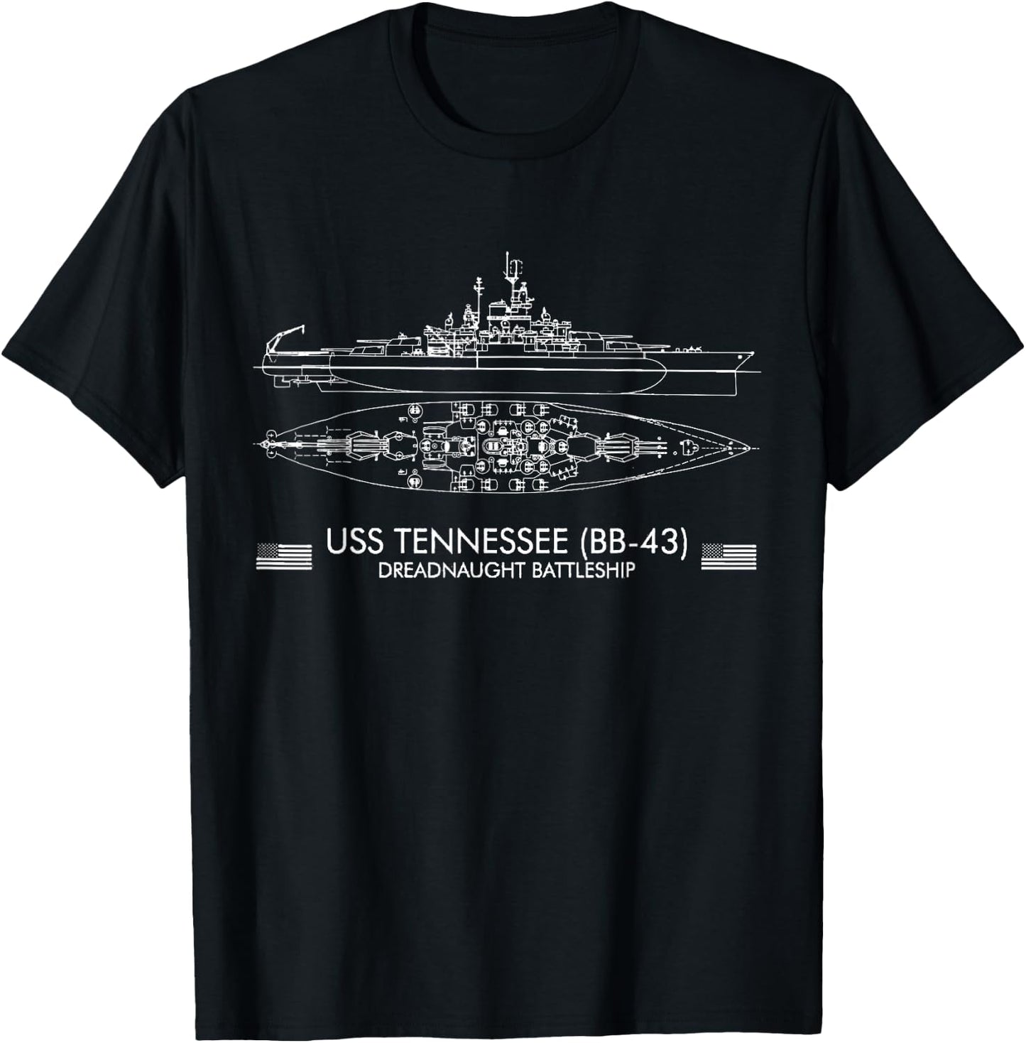 USS Tennessee (BB-43) dreadnought battleship T-Shirt - T-Shirt | Black