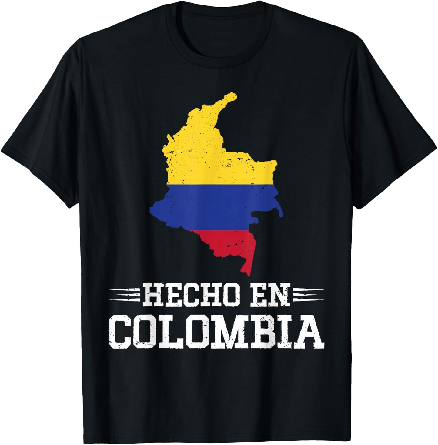 Hecho en Colombia Colombian Heritage Colombian Flag T-Shirt - T-Shirt | Black