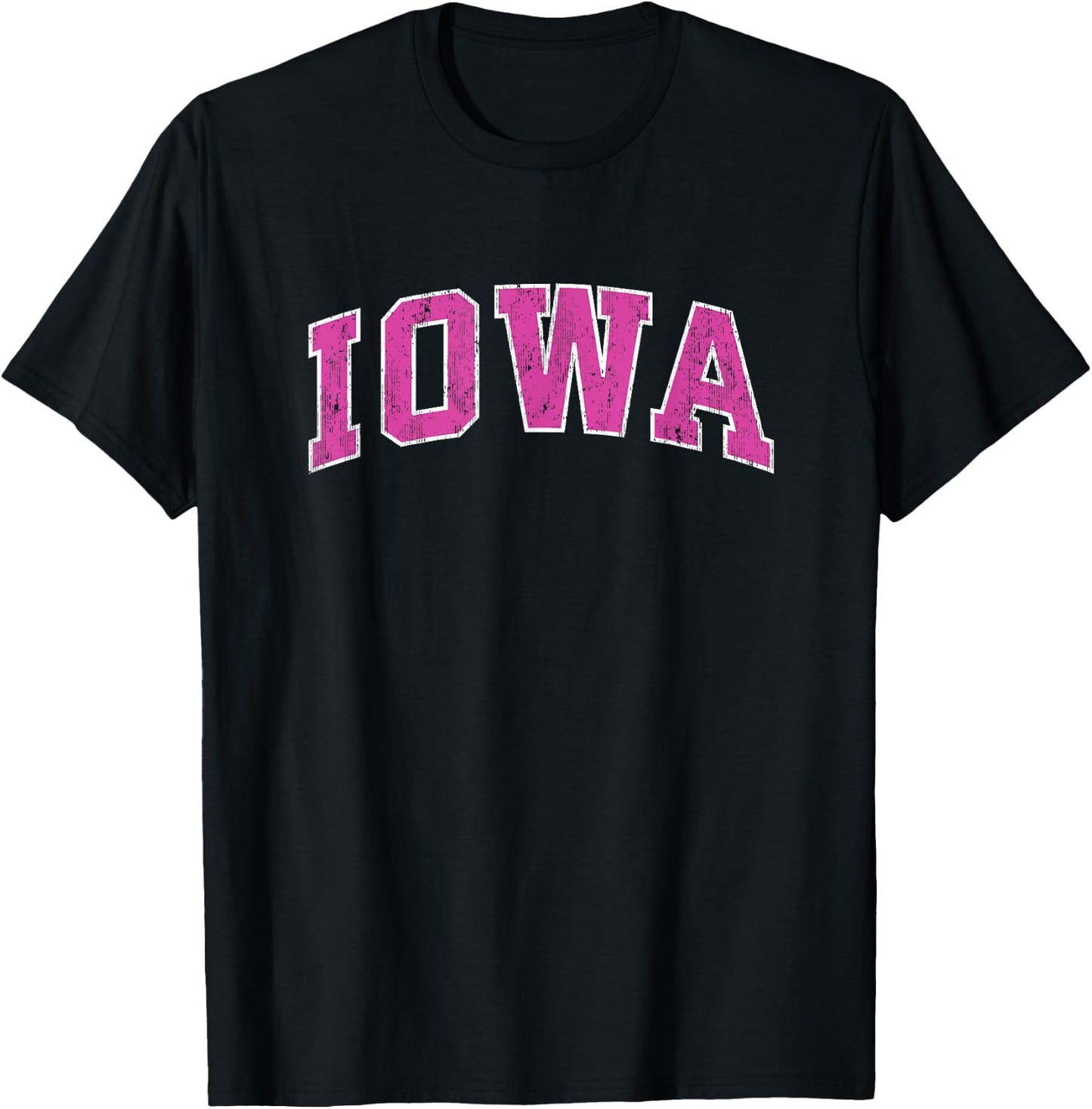Iowa IA Vintage Sports Design Pink Design T-Shirt - T-Shirt | Black