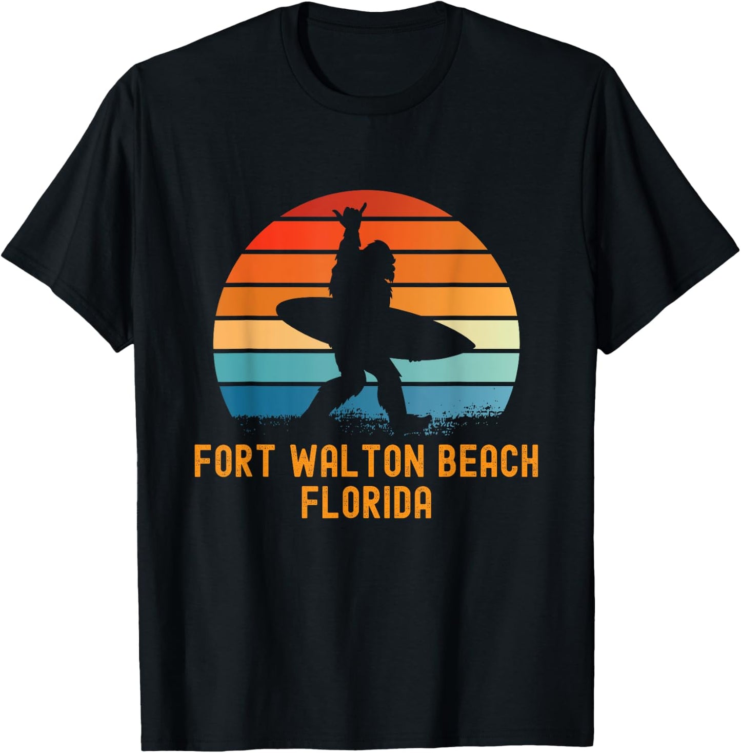 Fort Walton Beach - Florida Sasquatch Souvenir T-Shirt - T-Shirt | Black
