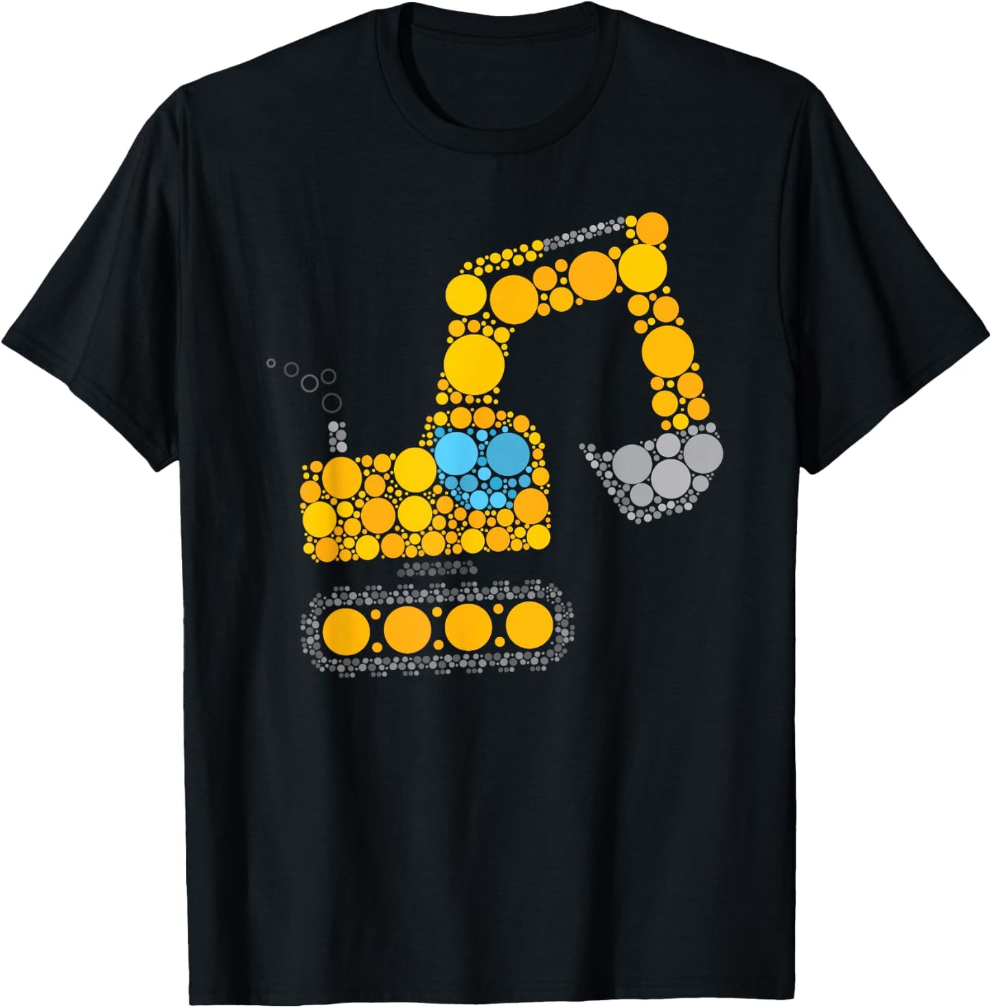 Boys Dot Day 2023 Excavator Construction Digger Polka Dot T-Shirt - T-Shirt | Black