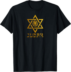 Israel Magen David Star Lion of Judah T-Shirt - T-Shirt | Black