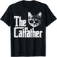 The Catfather Funny Cat Dad Fathers Day Movie Pun Papa Men T-Shirt - T-Shirt | Black