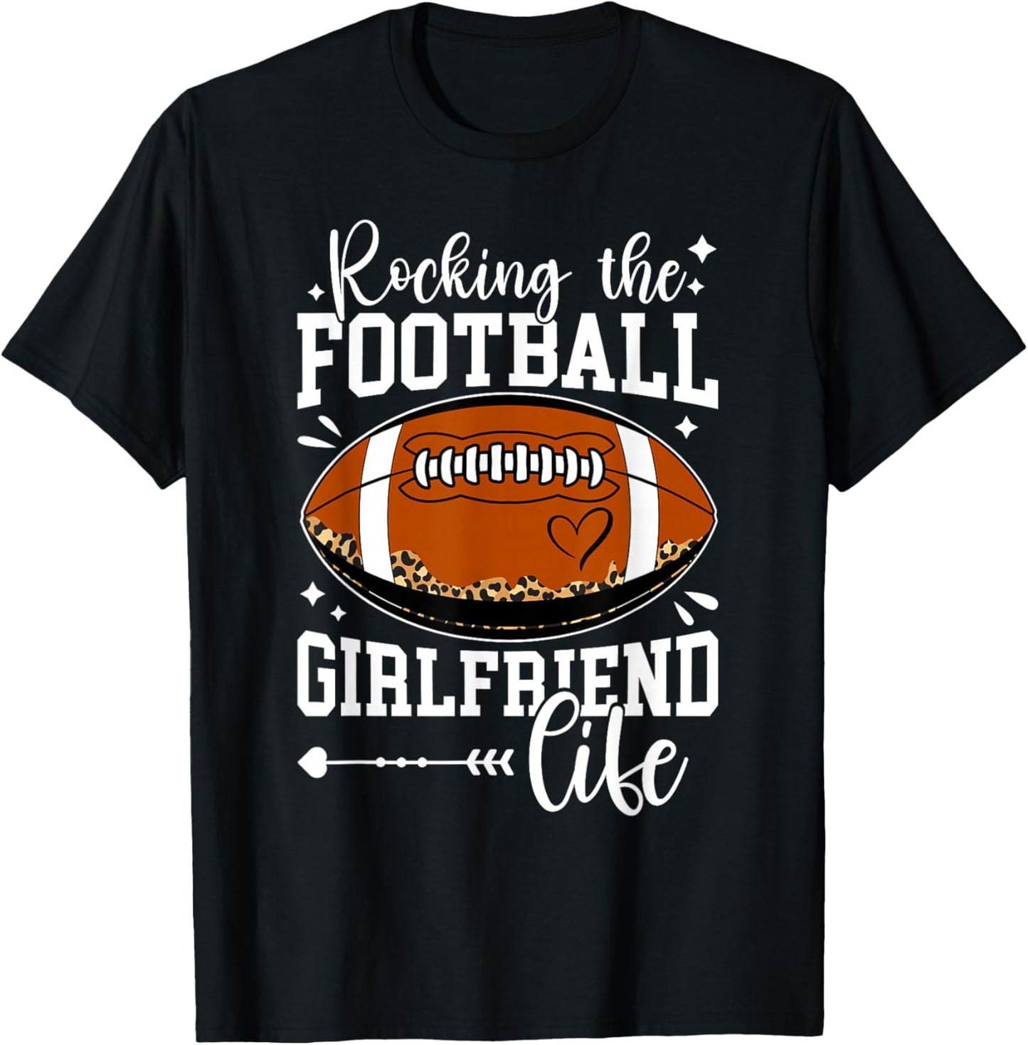 Football Girlfriend Life Girlfriend Of A Football Player T-Shirt - T-Shirt | Black