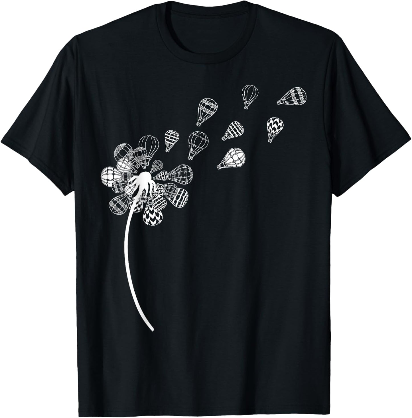 Dandelion Hot Air Balloon Festival Sky Aeronaut Art Aviation T-Shirt - T-Shirt | Black