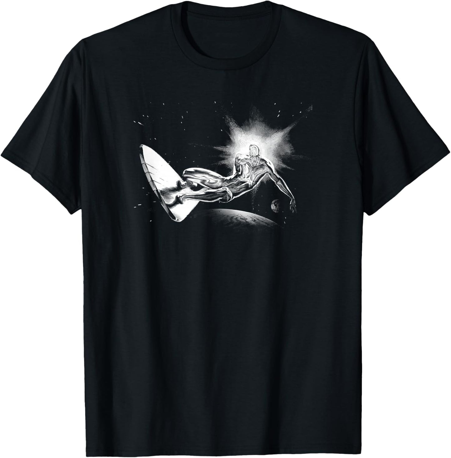 Marvel Fantastic Four Silver Surfer Galactic Cosmic Logo T-Shirt - T-Shirt | Black