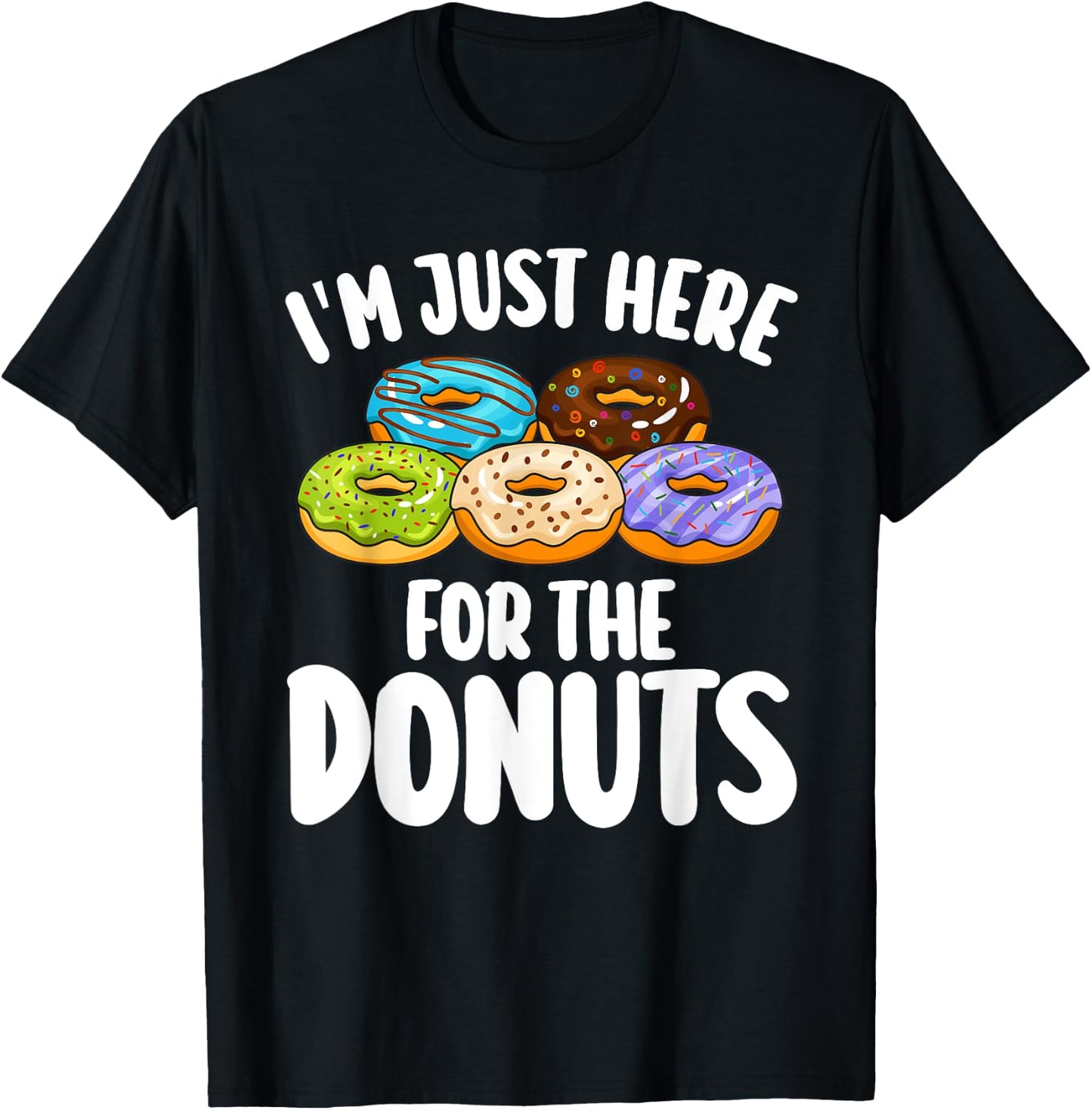 Donut Art Women Food Doughnut Dessert Donut Lover T-Shirt - T-Shirt | Black
