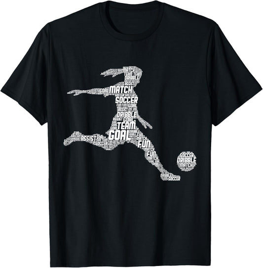 Soccer Girl Women Youth Player T-Shirt - T-Shirt | Black