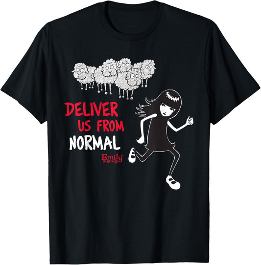 Emily The Strange Deliver Us From Normal T-Shirt - T-Shirt | Black