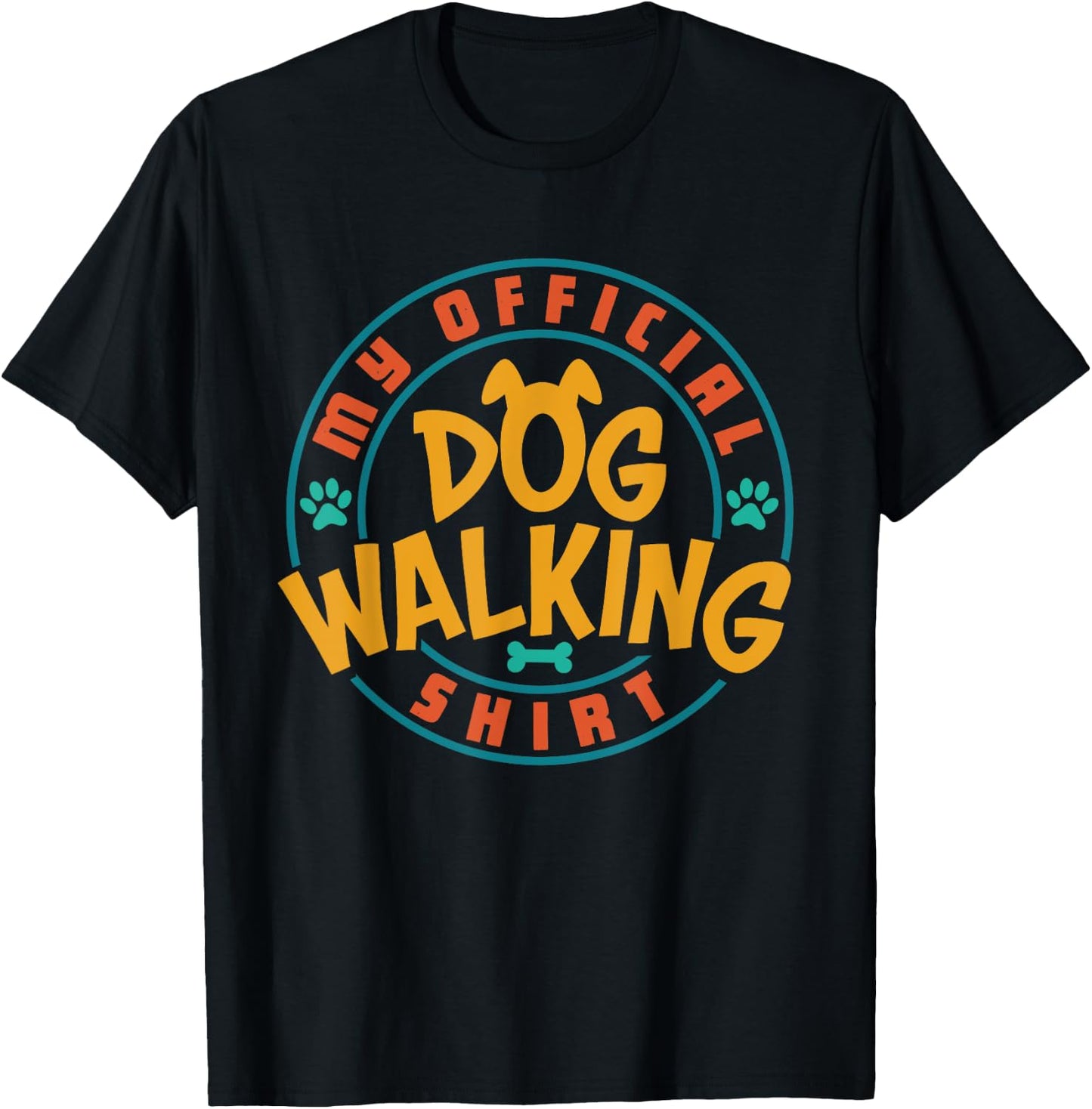 Dog Walker My Official Dog Walking Shirt Pet Lover Owner Women Girls Kids T-Shirt - T-Shirt | Black