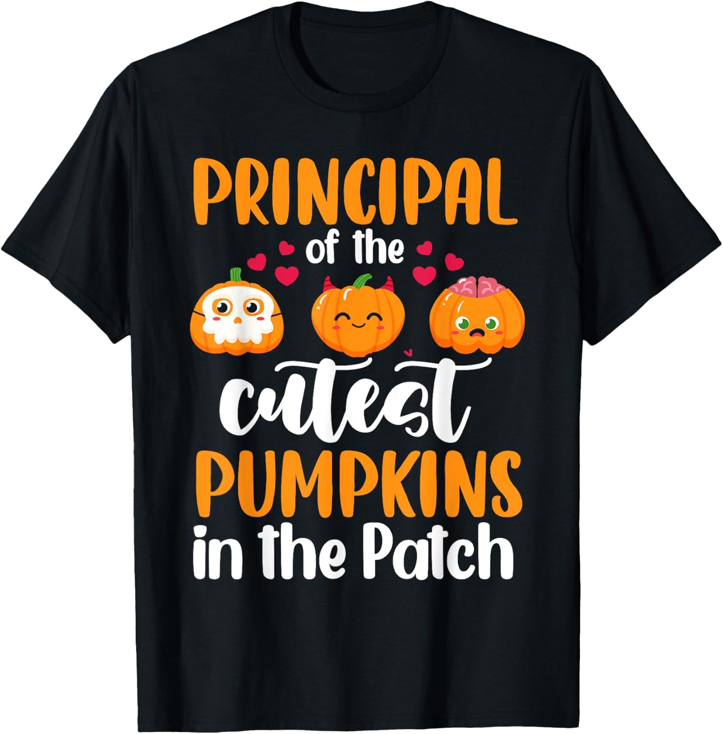 Principal Of The Cutest Pumpkins In The Patch Halloween T-Shirt - T-Shirt | Black