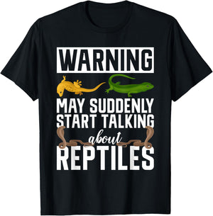 Zookeeper Warning May Suddenly Start Talking About Reptiles T-Shirt - T-Shirt | Black