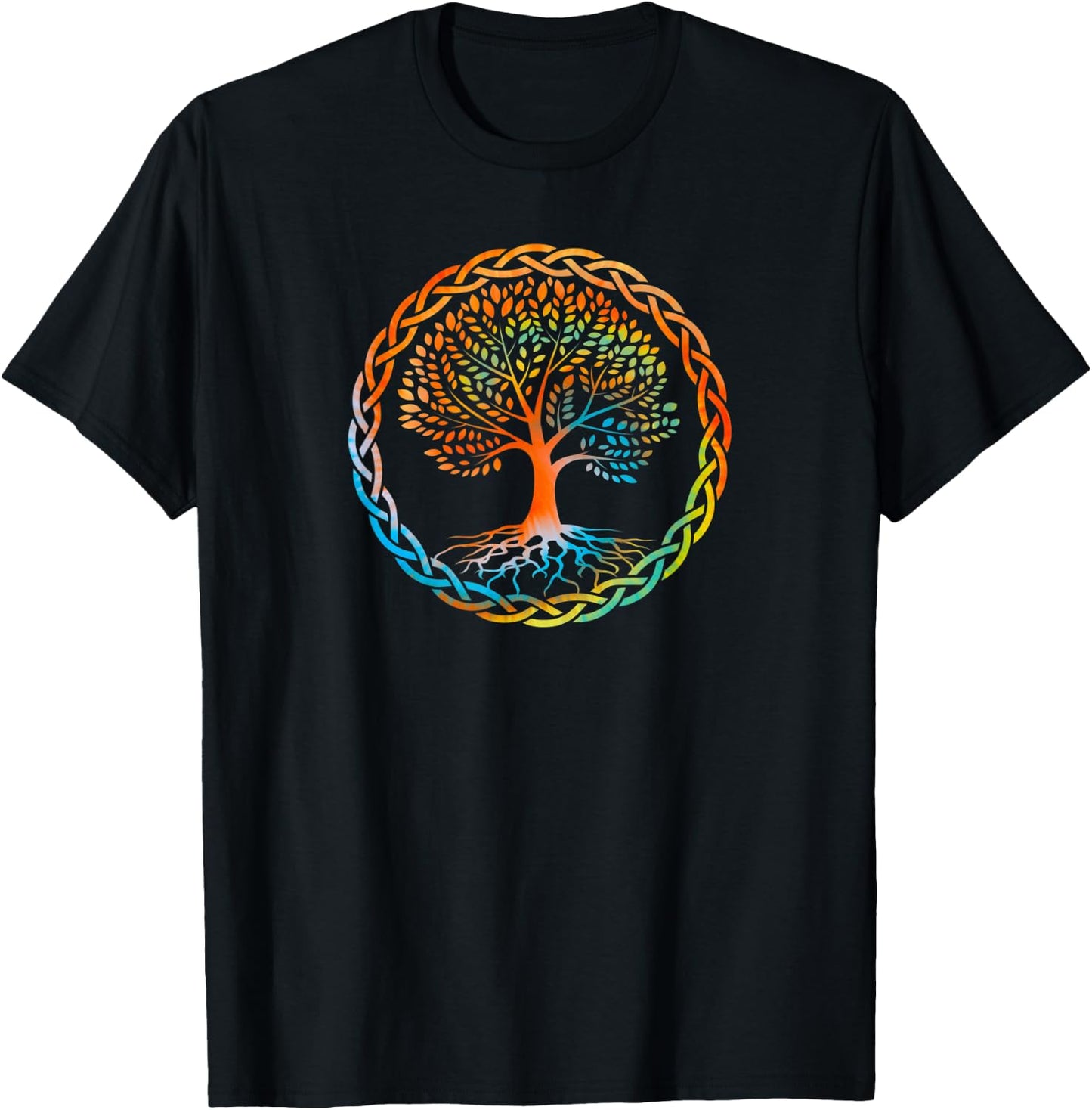 Celtic Tree of Life Tie Dye Nordic Yggdrasil Viking Women T-Shirt - T-Shirt | Black