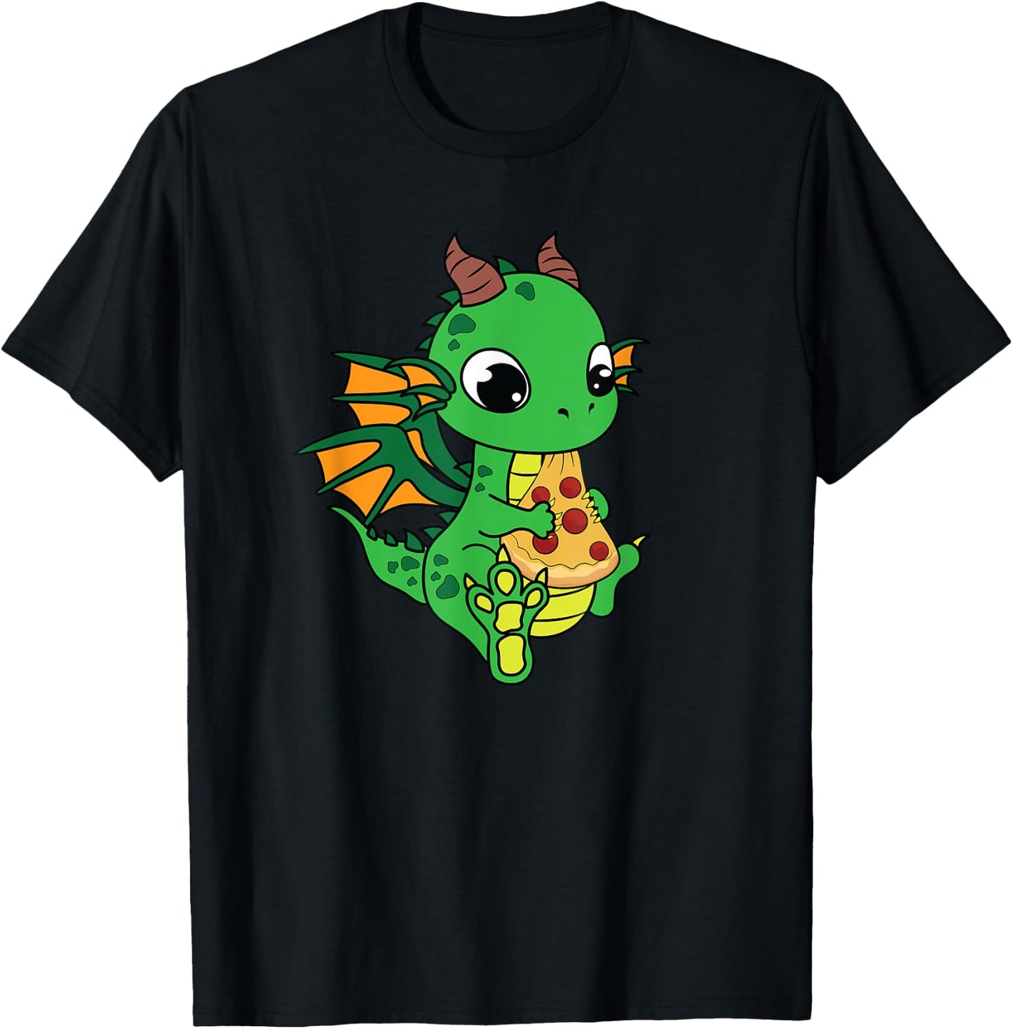 Little Dragon Pizza T-Shirt - T-Shirt | Black
