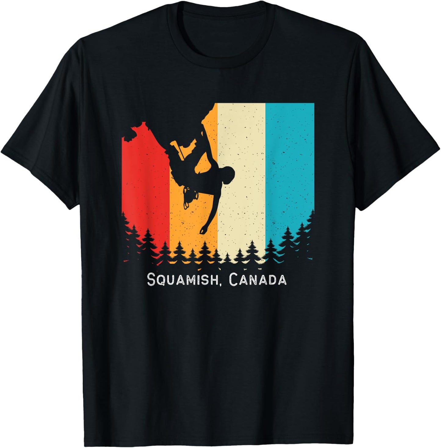 Vintage Squamish, Canada Rock Climbing Bouldering Mountain T-Shirt - T-Shirt | Black
