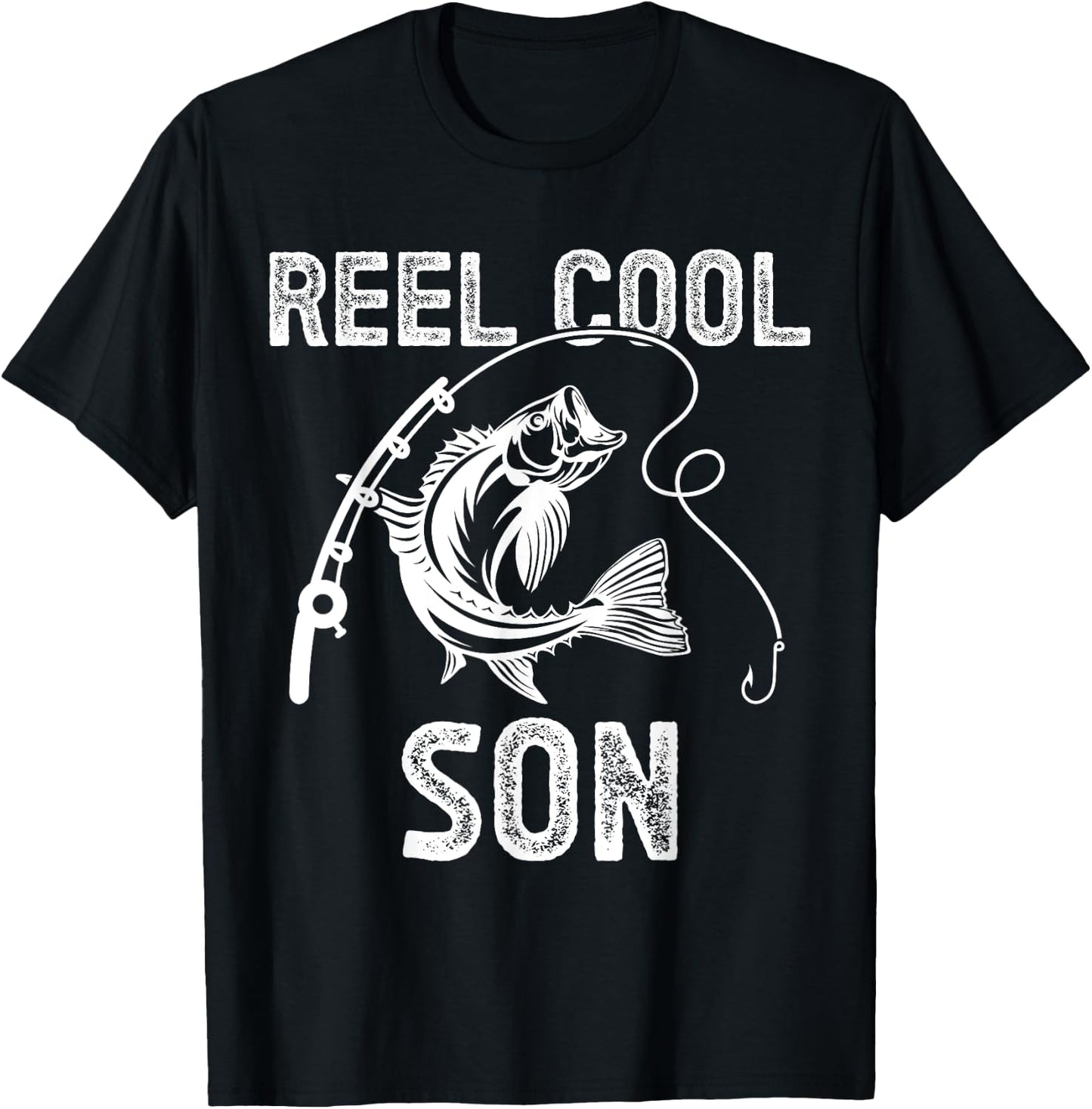 Reel Cool Son Fishing for Fisherman Father's Day T-Shirt - T-Shirt | Black