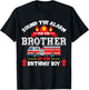 Sound The Alarm Brother Birthday Boy Fire Truck Lover T-Shirt - T-Shirt | Black