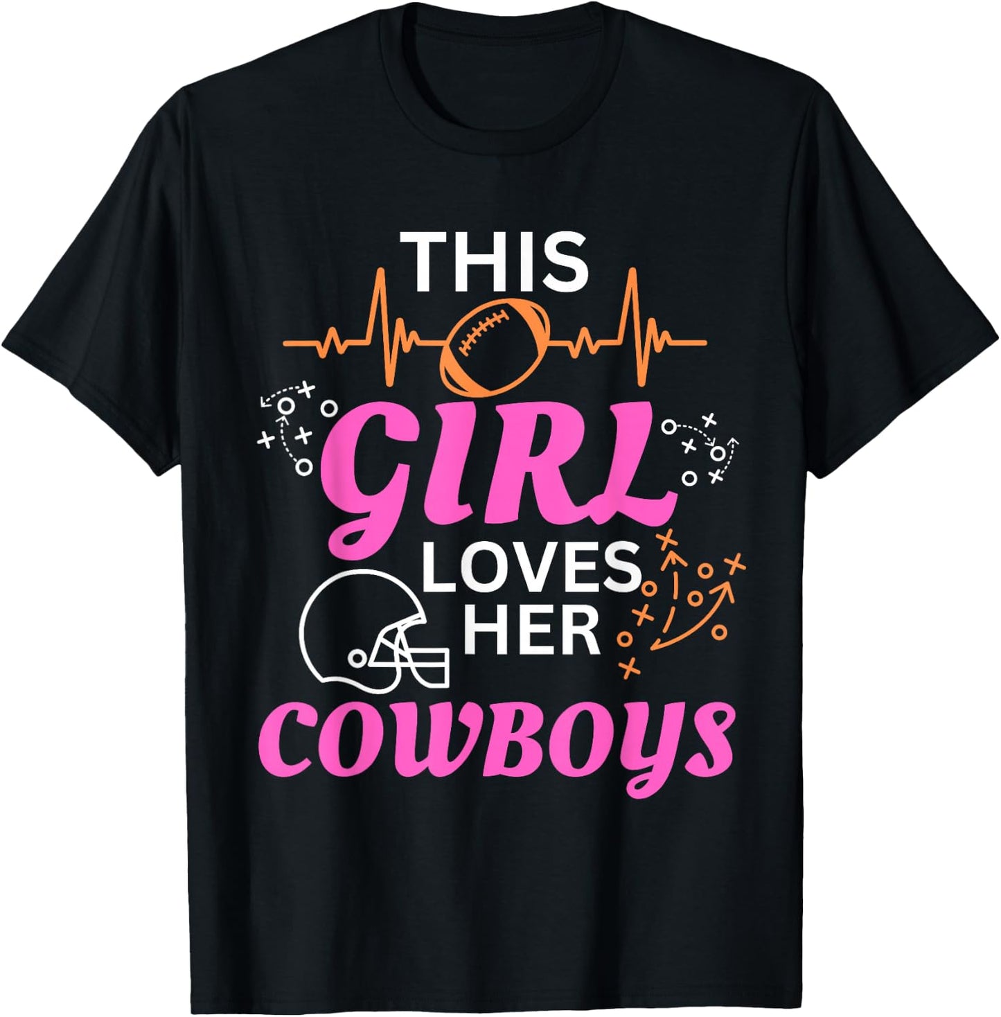 This Girl Loves Her Cowboy Cute Texas Dallas T-Shirt - T-Shirt | Black