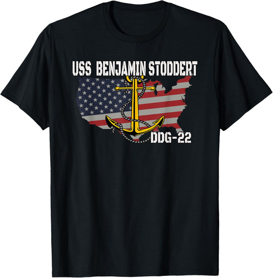 USS Benjamin Stoddert DDG-22 Destroyer Veterans Day Father T-Shirt - T-Shirt | Black