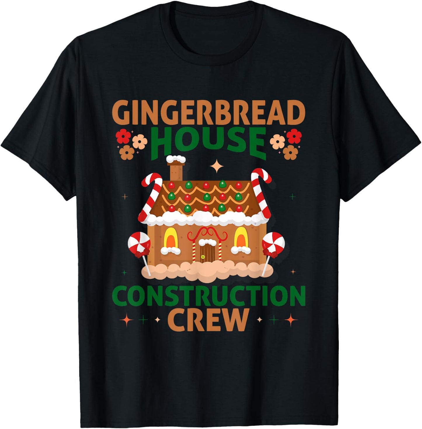 Official Gingerbread House Construction Crew T-Shirt - T-Shirt | Black