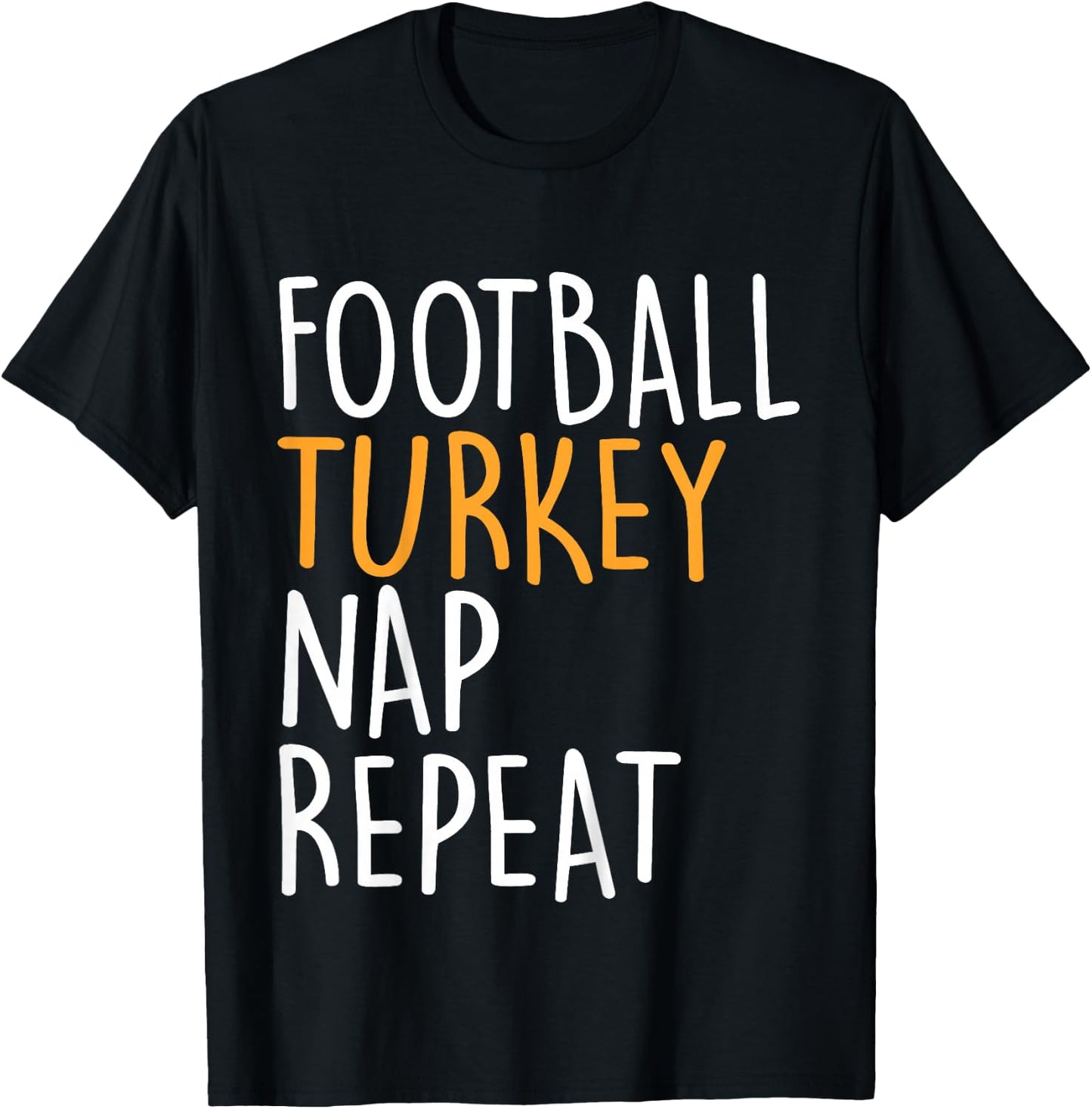 Kids Football Turkey Nap Repeat Funny Boys Thanksgiving Toddler T-Shirt - T-Shirt | Black