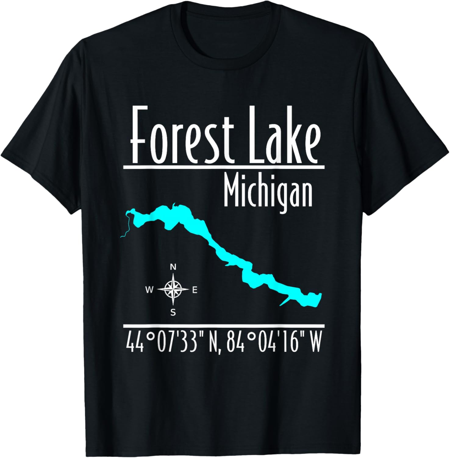 Modern Forest Lake - Michigan T-Shirt - T-Shirt | Black