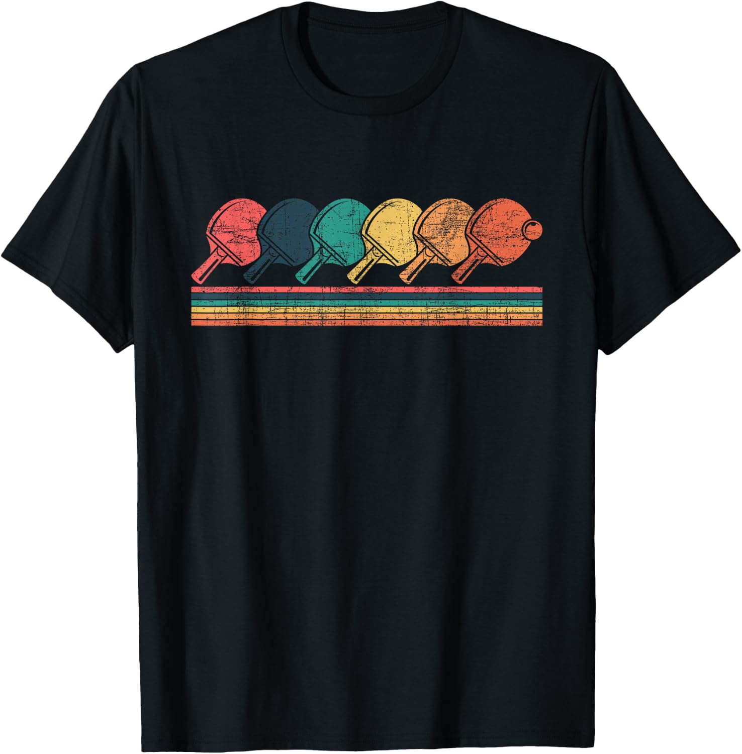 Retro Table Tennis - Tournament Player Ping Pong Enthusiast T-Shirt - T-Shirt | Black