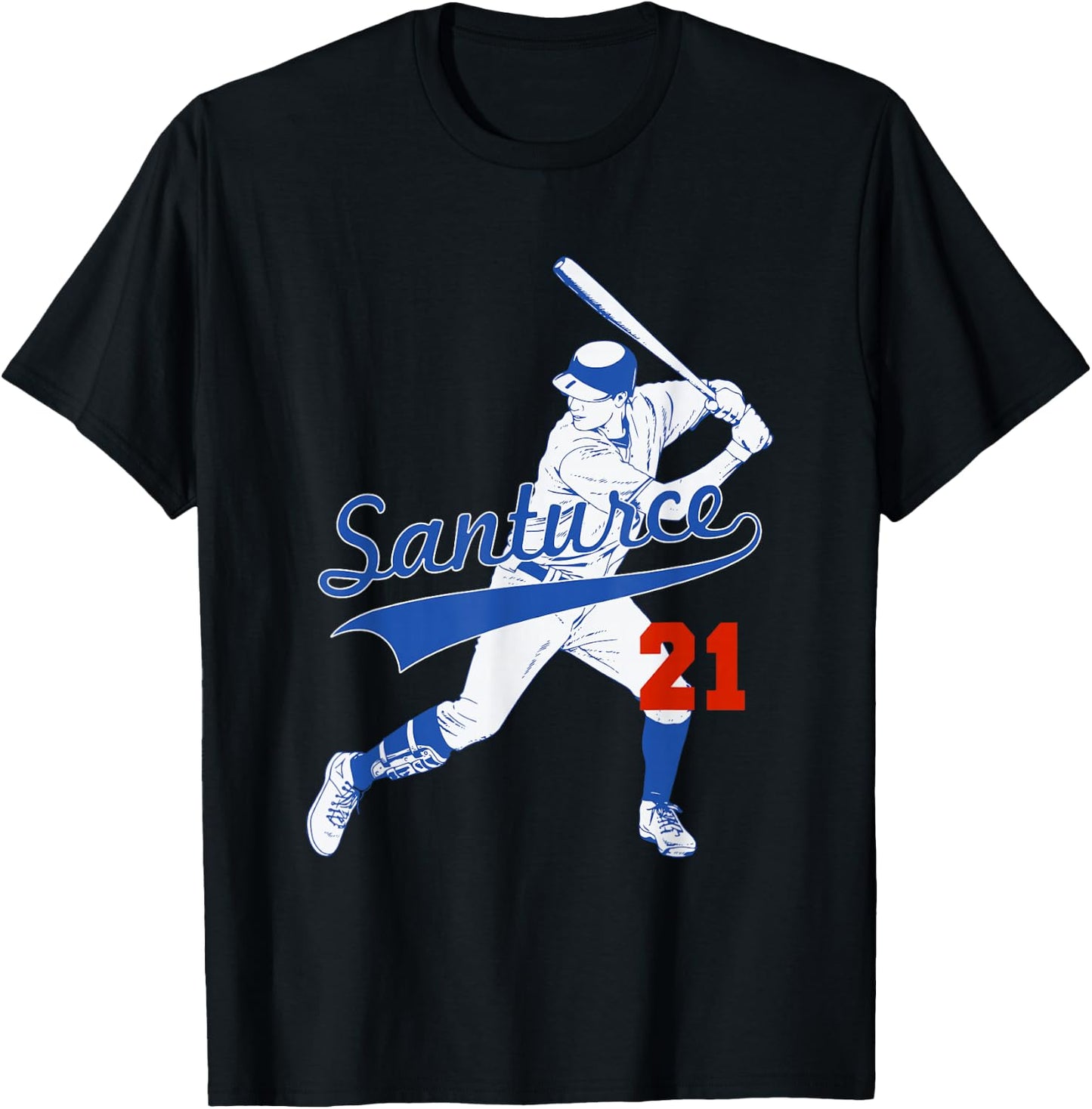 Retro Puerto Rico Santurce 21 Puerto Rican Baseball Player T-Shirt - T-Shirt | Black