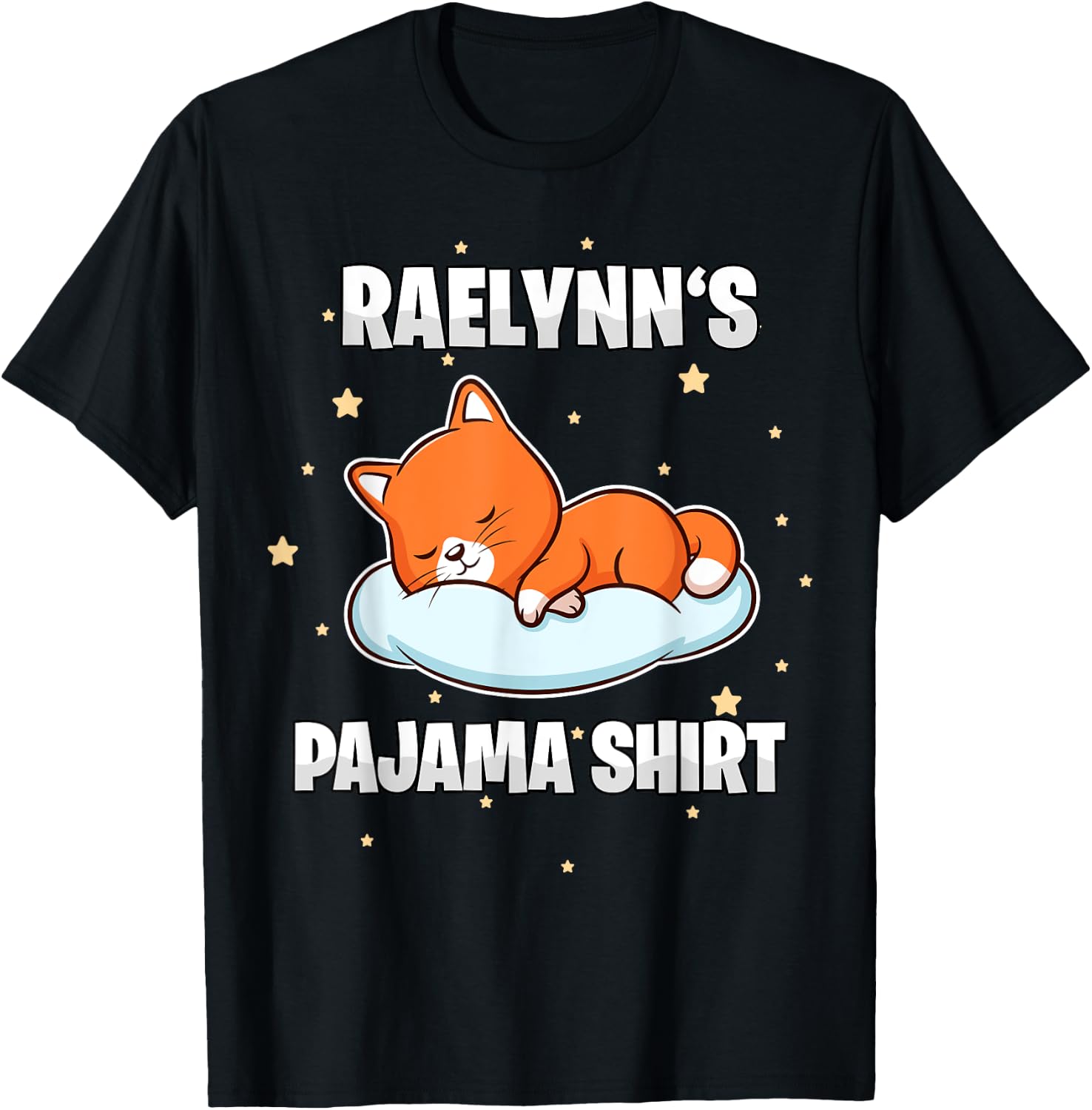 Raelynn's Pajama Shirt - Personalized Sleeping T-Shirt - T-Shirt | Black
