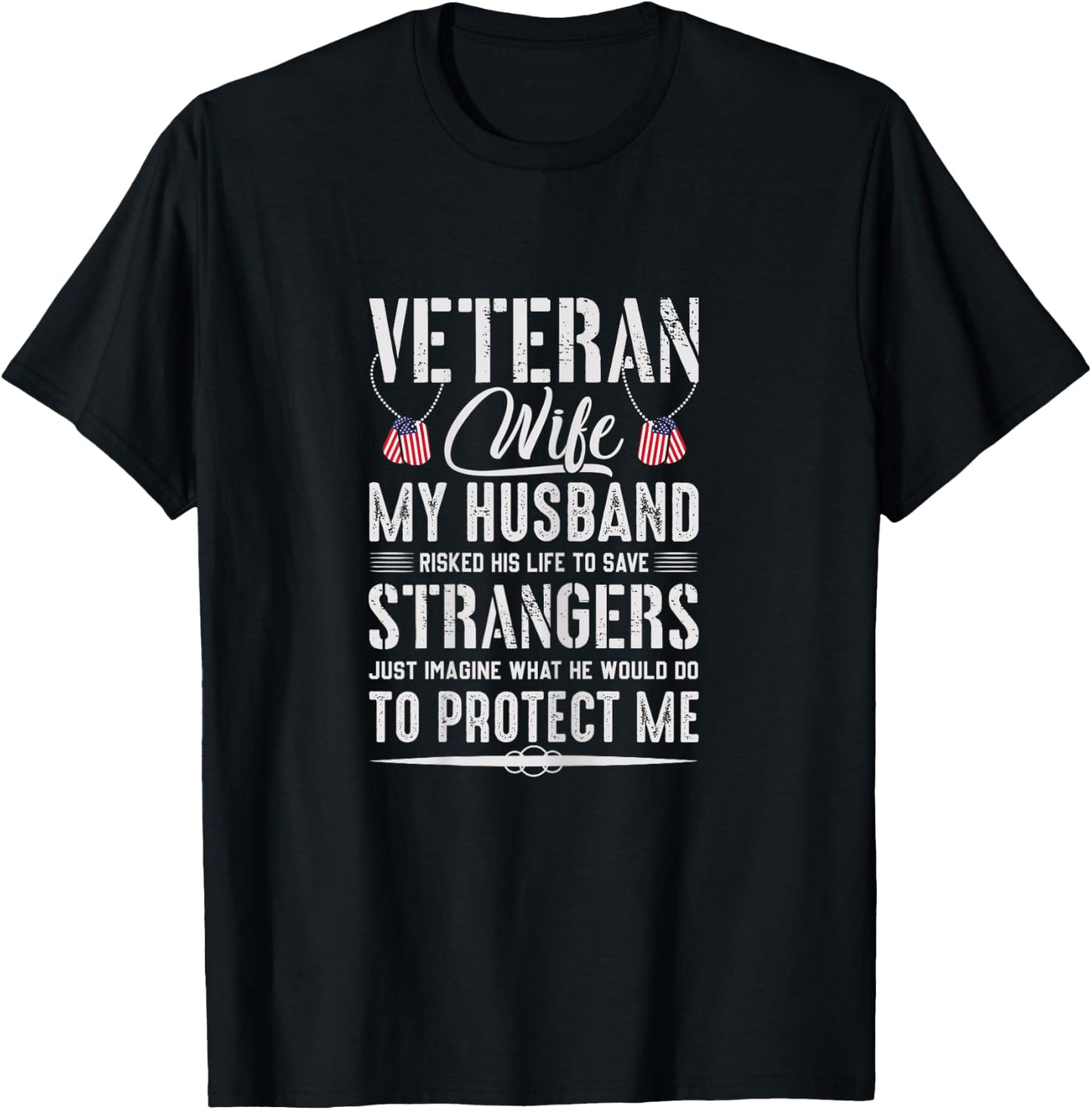 Cool Military Veteran Wife Army Husband Soldier Saying Gift T-Shirt - T-Shirt | Black
