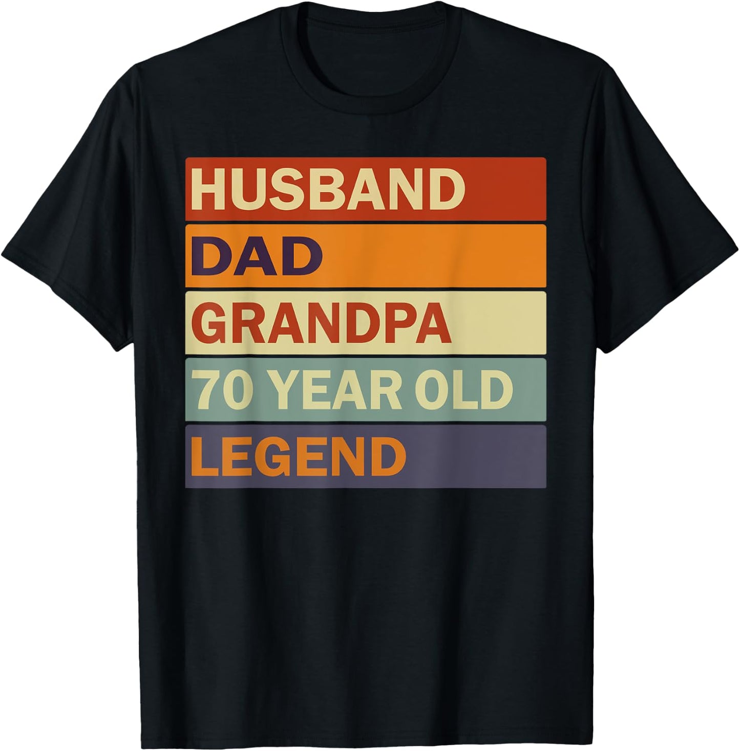 Vintage 70th Birthday Saying For 70 Year Old Dad And Grandpa T-Shirt - T-Shirt | Black