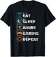 Eat Sleep Anime Gaming Repeat Manga Funny Gamer Men Boys T-Shirt - T-Shirt | Black