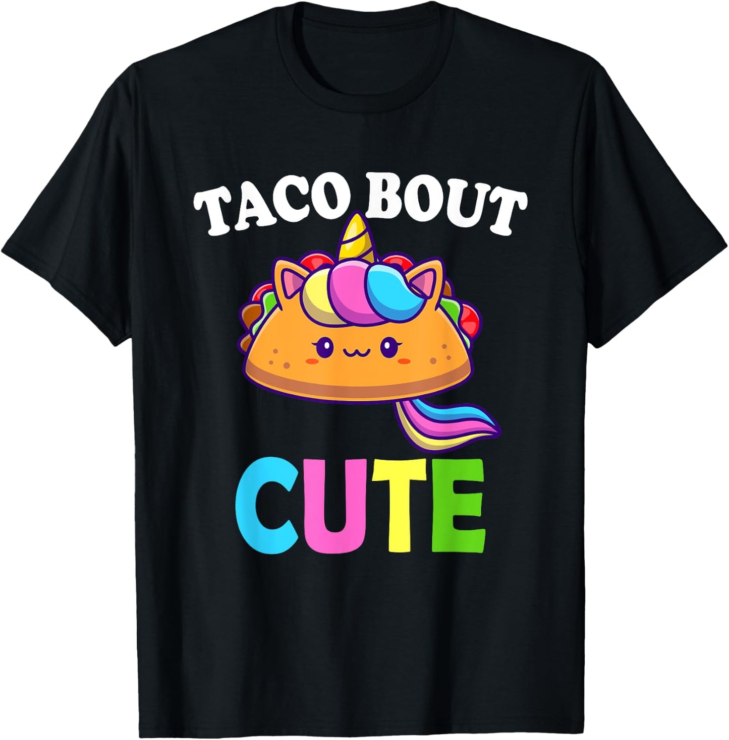 Funny Taco Lover TACO BOUT CUTE Girl Boy Kids Toddlers T-Shirt - T-Shirt | Black