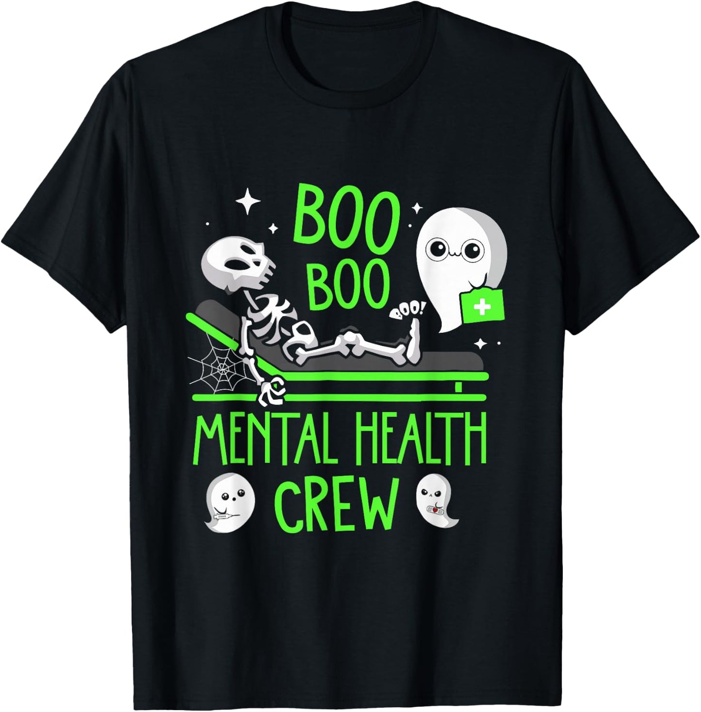 Mental Health Nurse Psych Boo Boo Crew Nursing Halloween T-Shirt - T-Shirt | Black