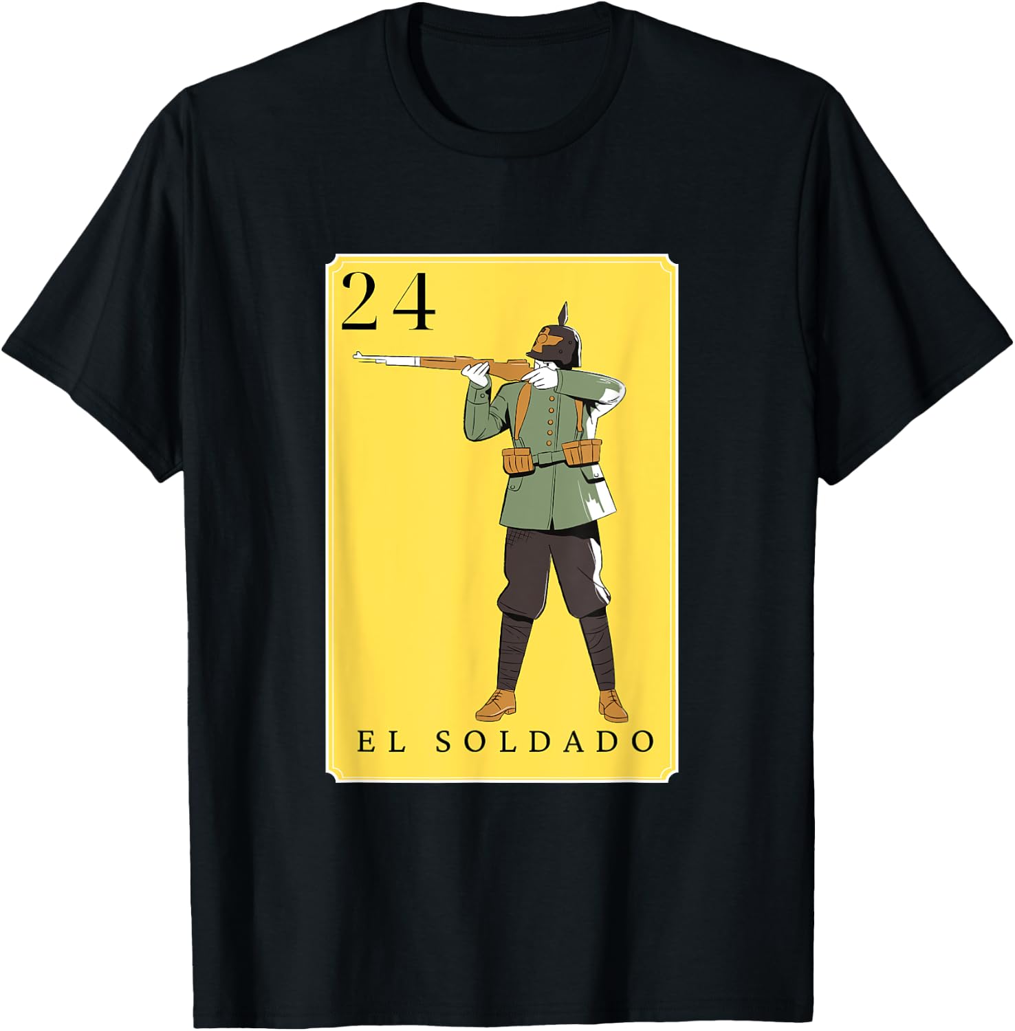 El Soldado Funny Spanish-Mexican Bingo Cards The Soldier T-Shirt - T-Shirt | Black