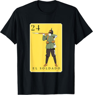 El Soldado Funny Spanish-Mexican Bingo Cards The Soldier T-Shirt - T-Shirt | Black