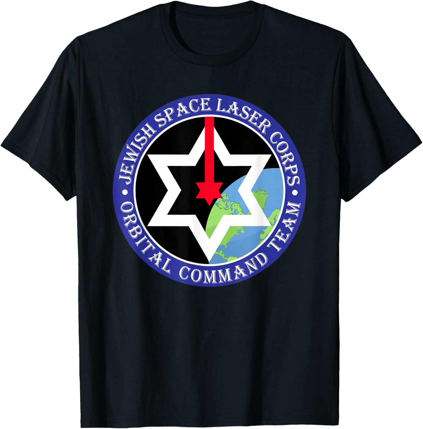 Men Women Secret Jewish Space Laser Corps Mazel Tov Funny T-Shirt - T-Shirt | Black