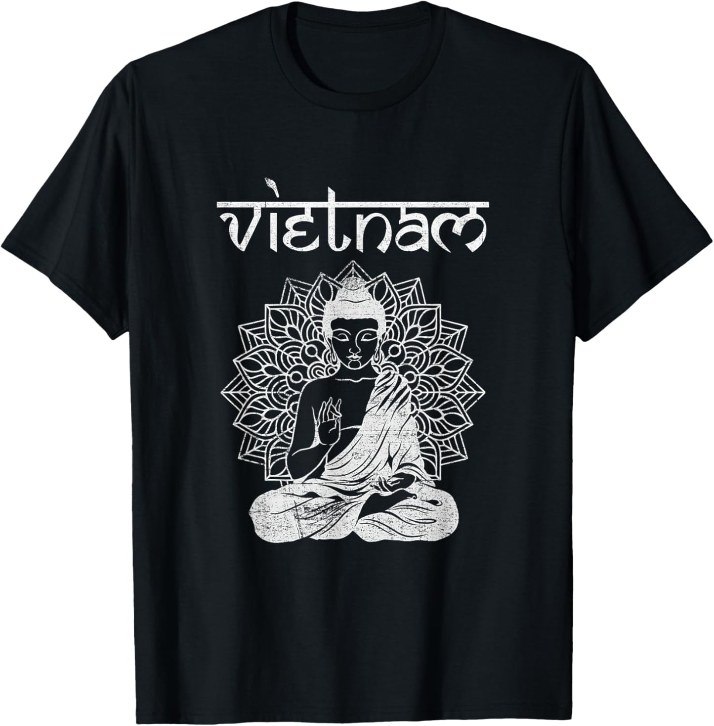 Vintage Vietnam Shirt Buddha Spiritual Saigon Hanoi T-Shirt - T-Shirt | Black