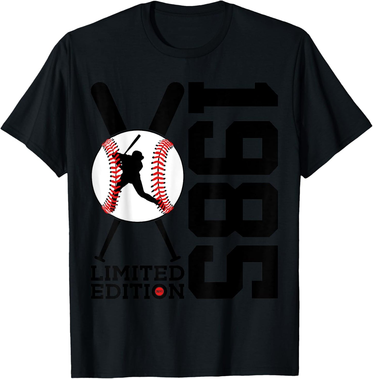 40th BIRTHDAY BASEBALL LIMITED EDITION 1985 T-Shirt - T-Shirt | Black