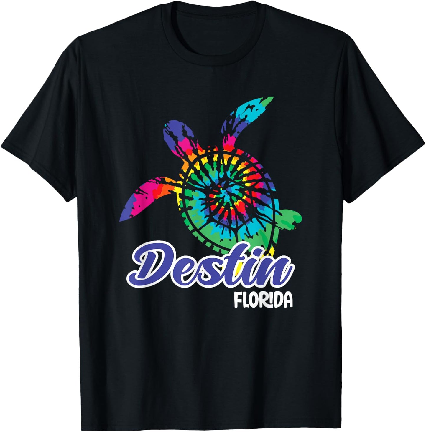 Destin Florida Souvenirs Destin Beach Tie Dye Sea Turtles T-Shirt - T-Shirt | Black