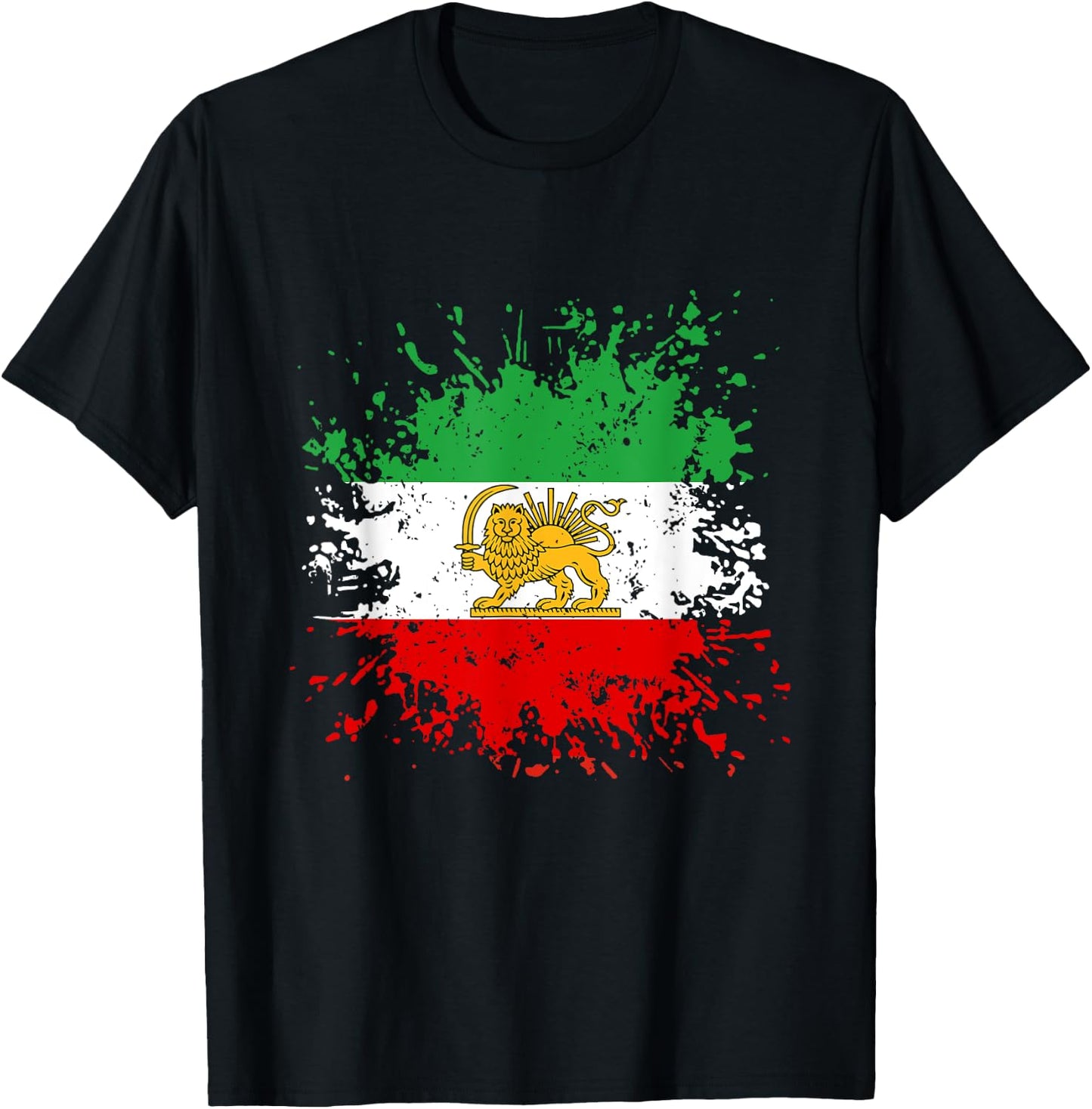 Iran Lion Sun Flag,Iran,Persian,Flag of Iran. T-Shirt - T-Shirt | Black