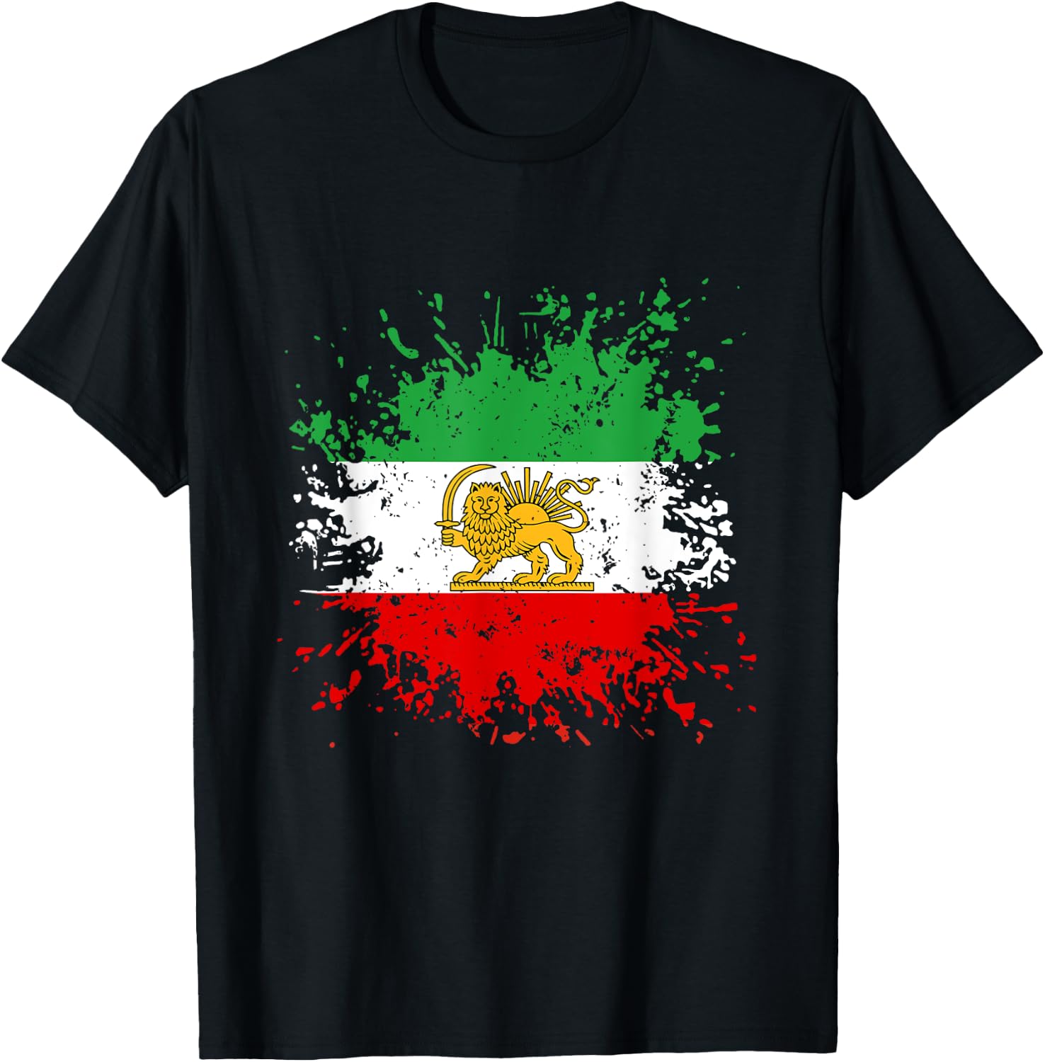 Iran Lion Sun Flag,Iran,Persian,Flag of Iran. T-Shirt - T-Shirt | Black