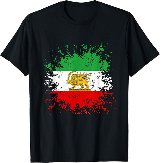 Iran Lion Sun Flag,Iran,Persian,Flag of Iran. T-Shirt - T-Shirt | Black