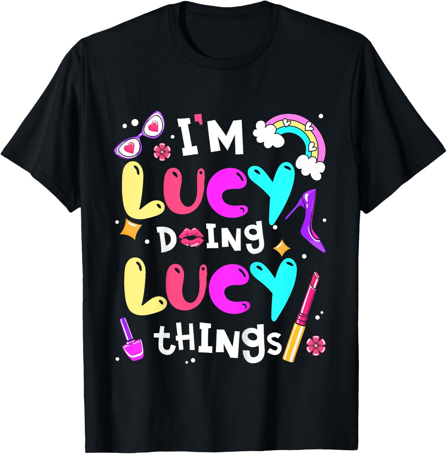 Kids I'm Lucy Doing Lucy Things Cute Girls Personalized Name T-Shirt - T-Shirt | Black
