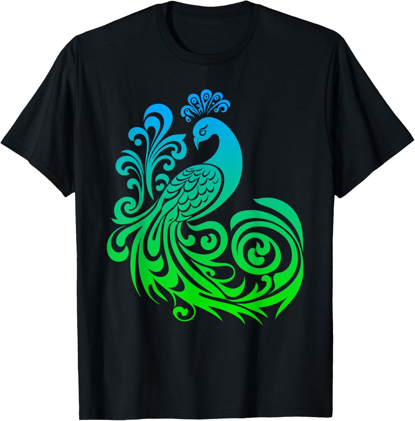 Beautiful Peacock T-Shirt - T-Shirt | Black